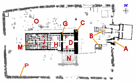 Plan over Medinet Habu templet